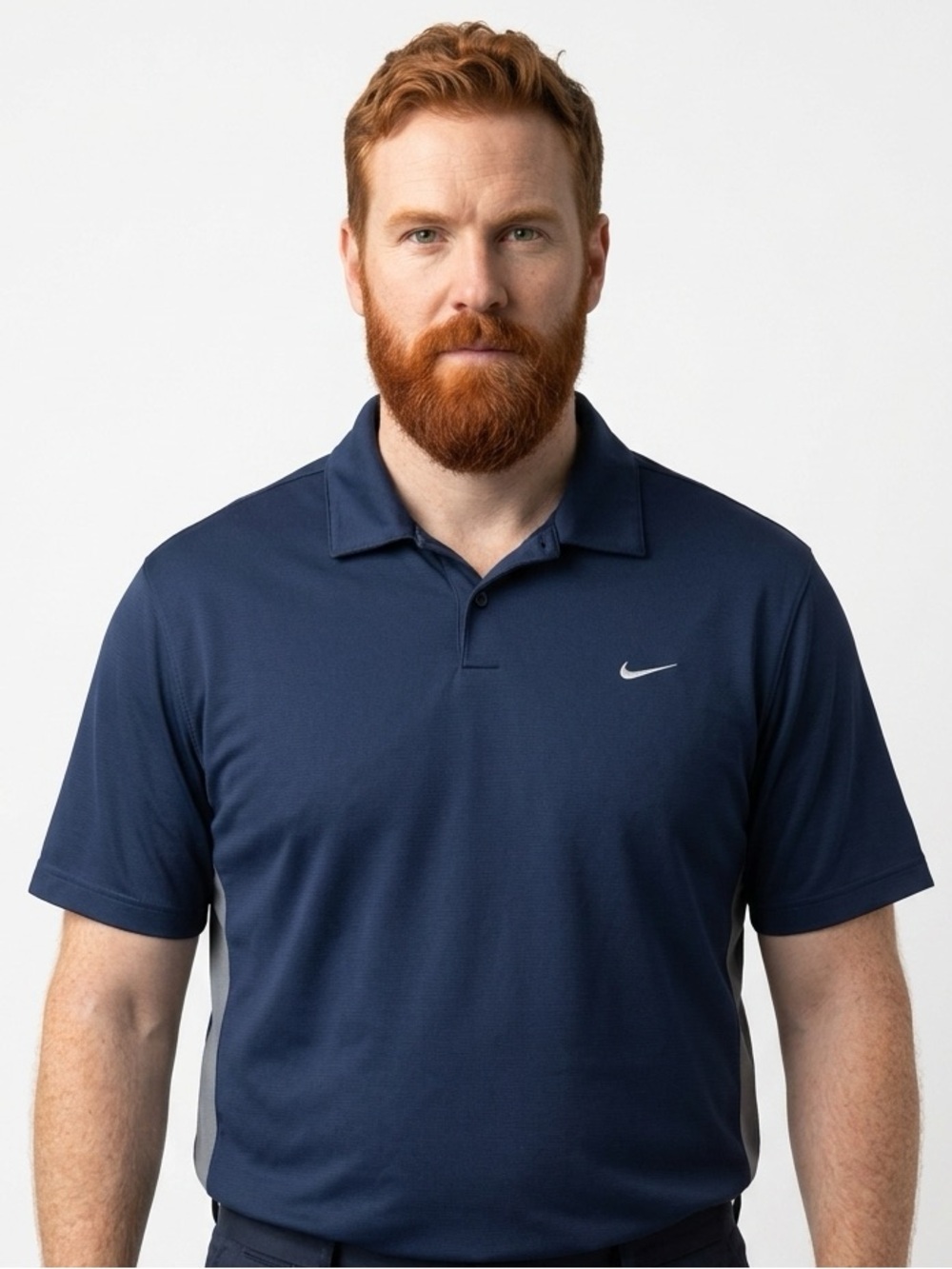 NIKE | Navy Blue & Gray Training Polo Shirt Men’s Size X-Large